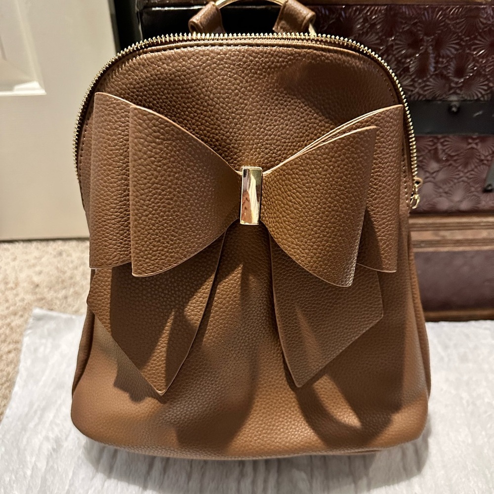 Bow Leather Backpack